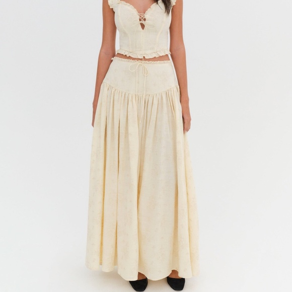 For Love & Lemons Gigi Maxi Skirt Size XSXS / Cream